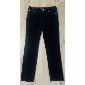 INC International Concepts Black Soft Velvet Stretchy Pants Jeans Sz 4P Mid Rise